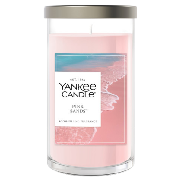 Yankee Candle Medium Pillar Scented Candle, Pink Sands, 14.25 oz (2-Pack)