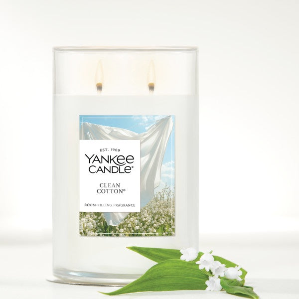 Yankee Candle Large Tumbler Scented Candle, Clean Cotton, 20 oz
