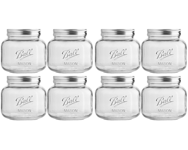 Ball Decorative Glass Mason Jar, Half Gallon Size, 64 OZ, (Pack of 8)