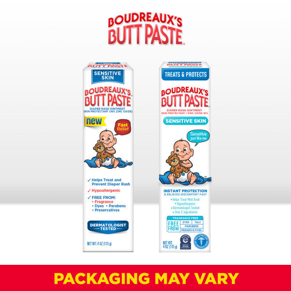 Boudreaux's Butt Paste for Sensitive Skin Diaper Rash Cream, Ointment for Baby, 4 oz Tube