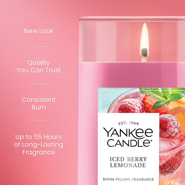 Yankee Candle Medium Pillar Scented Candle, Iced Berry Lemonade, 14.25 oz, 2-Pack
