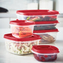 Rubbermaid Easy Find Lids Food Storage Containers, Red, 18-Piece + 4-Piece Set (22 pieces total)
