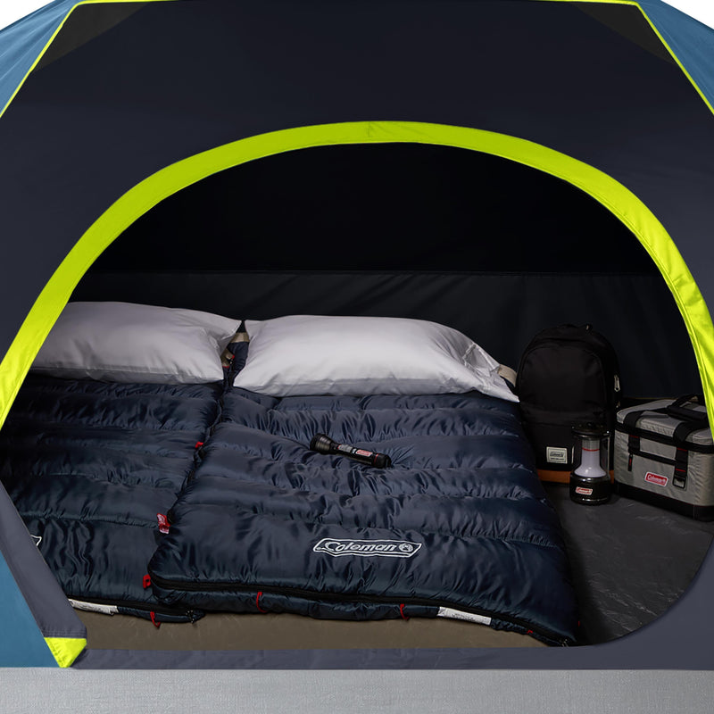 Coleman 4-Person Dark Room Skydome Camping Tent, Blue