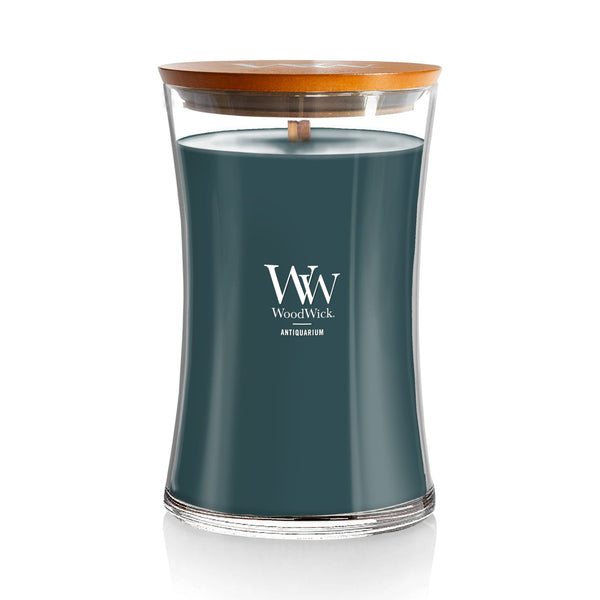WoodWick Large Hourglass Scented Candle, Crackles as it Burns, Antiquarium, 21oz