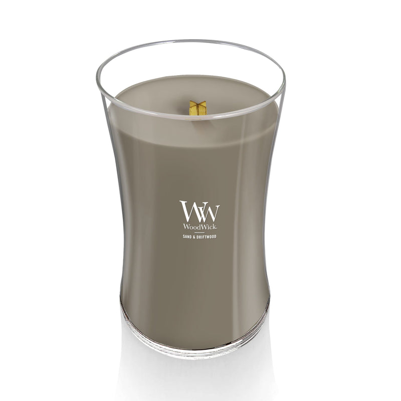 WoodWick Large Hourglass Scented Candle, Crackles as it Burns, Evening Bonfire, 21oz