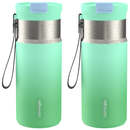 Contigo Kids DualSip Compact Leakproof Insulated Water Bottle with 2-Way Lid and Carry Strap, Mint Spark, 16 Ounce (2 Pack)