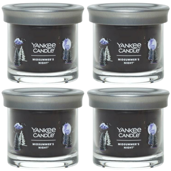 Yankee Candle Small Tumbler Scented Single Wick Jar Candle, Midsummer's Night, Over 20 Hours of Burn Time, 4.3 Ounce (Pack of 4)