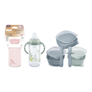 NUK for Nature 5-Piece Feeding Essentials Girl Collection – Cups, Pretensils, Suction Plate & Bowl Set