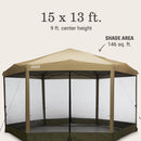 Coleman Back Home 15 x 13 Screen Canopy Tent, Oak