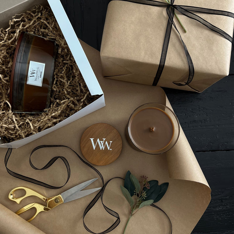 WoodWick Medium Hourglass Scented Candle, Crackles as it Burns, Humidor, 9.7oz