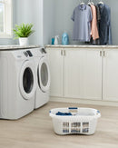 Rubbermaid Hip-Hugger Laundry Basket, White, 1.5 Bushel
