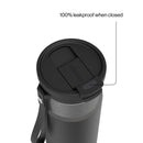 Contigo DualSip Leakproof Insulated Water Bottle with Straw, Licorice Gunmetal, 24 Ounce