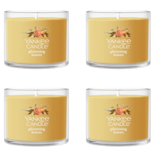 Yankee Candle Minis Votive Jar, Glistening Leaves, 1.3 OZ (Pack of 4)