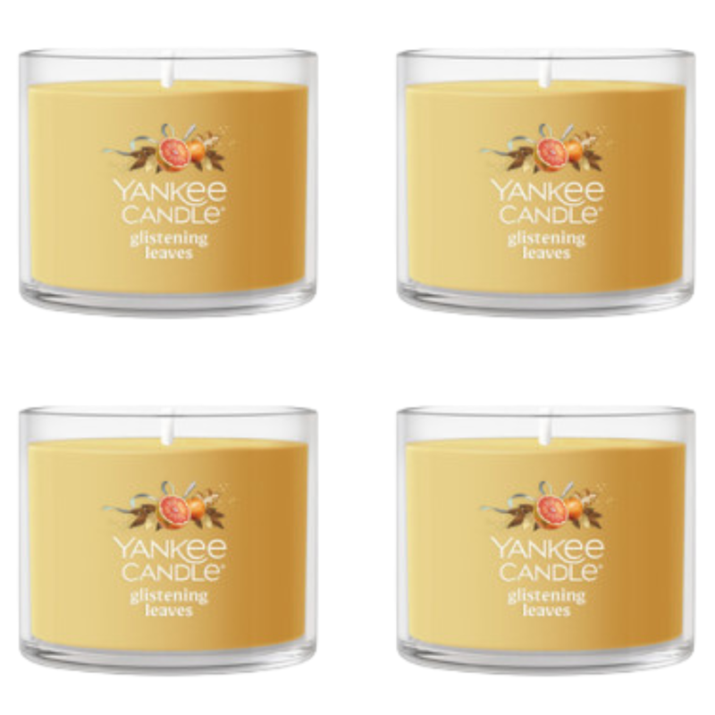 Yankee Candle Minis Votive Jar, Glistening Leaves, 1.3 OZ (Pack of 4)