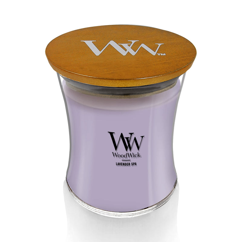 WoodWick Medium Hourglass Scented Candle, Crackles as it Burns, Lavender Spa, 9.7oz