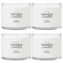 Yankee Candle Signature Votive Mini Candle Jar, Clean Cotton, Natural Soy Wax Blend Candle with Natural Fiber Wick, 1.3 OZ Glass Jar (Pack of 4)