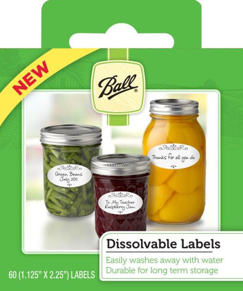 Ball Mason Jar Dissolvable Labels, 60-Count