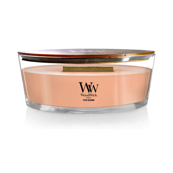 WoodWick Scented Ellipse Candle, Crackles as it Burns, Yuzu Blooms, 16oz