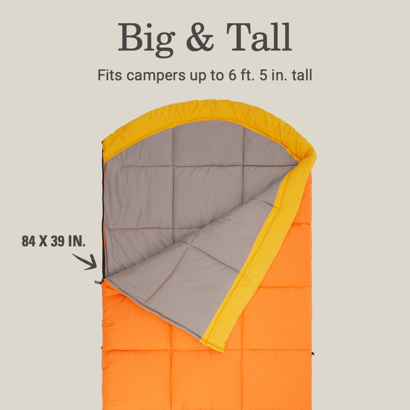 Coleman Arch Bay 15°F Big & Tall Sleeping Bag, Daffodil