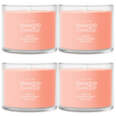 Yankee Candle Signature Votive Mini Candle Jar, White Strawberry Bellini, Natural Soy Wax Blend Candle with Natural Fiber Wick, 1.3 OZ Glass Jar (Pack of 4)