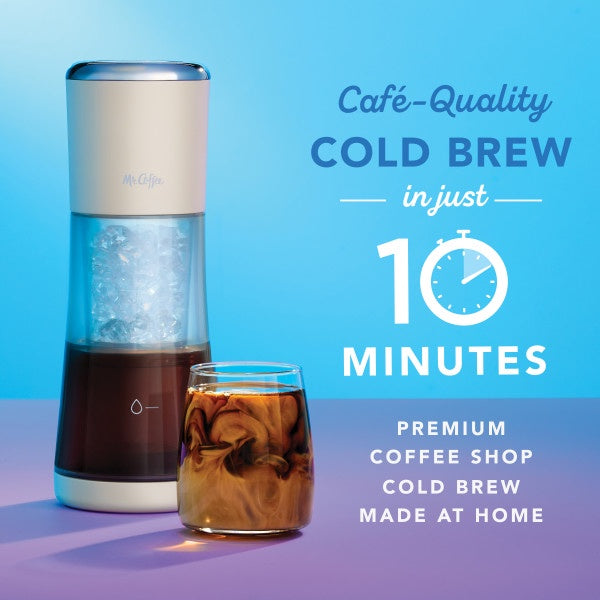 Mr. Coffee Express Cold Brew Coffee Maker, 10-Minute Cold Brew Coffee Machine, Oat Milk, 1 CT