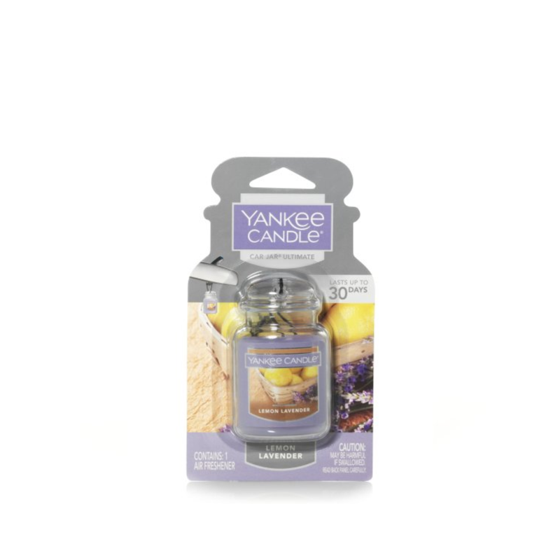 Yankee Candle Car Air Fresheners, Hanging Car Jar Ultimate, Neutralizes Odors Up To 30 Days, Lemon Lavender, 0.96 OZ (Pack of 12)