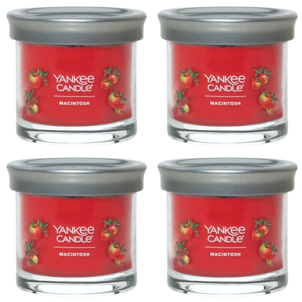 Yankee Candle Small Tumbler Scented Single Wick Jar Candle, Macintosh, Over 20 Hours of Burn Time, 4.3 Ounce (Pack of 4)