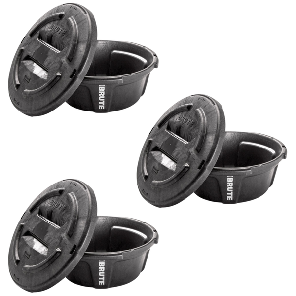 BRUTE Mutli-Purpose Feed Container, 6 Gallon, Pack of 3