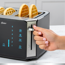 Oster 4-Slice Toaster Touch Screen Stainless Steel Digital Timer 6 Shade Settings Easy to Clean Removable Crumb Tray