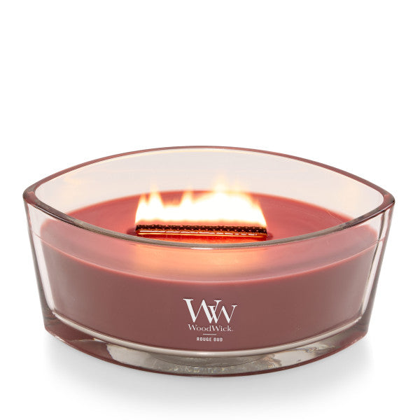 WoodWick Scented Ellipse Candle, Crackles as it Burns, Rouge Oud, 16oz