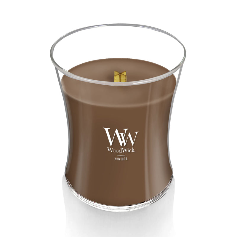 WoodWick Medium Hourglass Scented Candle, Crackles as it Burns, Humidor, 9.7oz