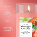 Yankee Candle Medium Pillar Scented Candle, White Strawberry Bellini, 14.25 oz, 2-Pack