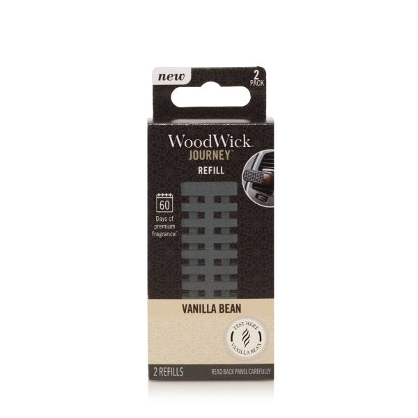 WoodWick Journey Vent Diffuser with 2 Refill - Vanilla Bean (Pack of 1)