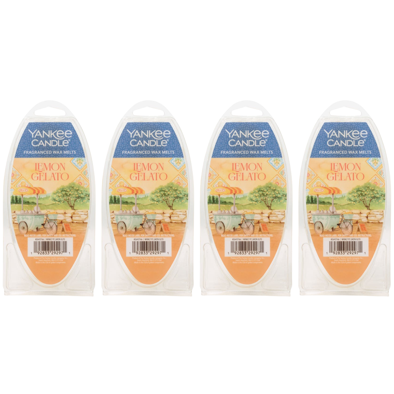 Yankee Candle Lemon Gelato Fragranced Hello Italy Wax melt (Pack of 4)