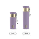 Contigo SnapSeal Vacuum-Insulated Stainless Steel Travel Mug, Purple Carrot Champagne, 16 Ounce (2 Pack)