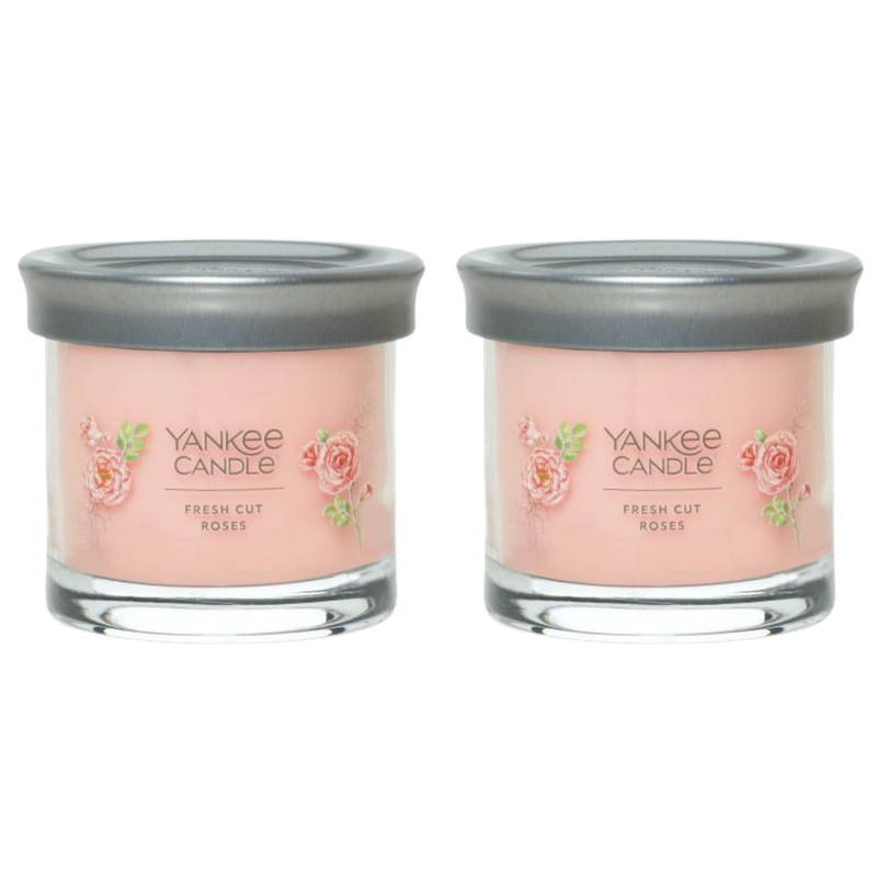 Yankee Candle Small Tumbler Scented Single Wick Jar Candle, Fresh Cut Roses, Over 20 Hours of Burn Time, 4.3 Ounce (Pack of 2)