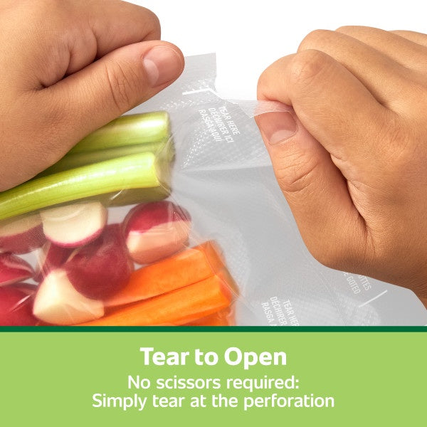 FoodSaver Quart Pre-Cut Vacuum Seal Bags, Easy Use Vacuum Storage Bags, Align to Seal and Tear to Open Vacuum Sealer Storage Bags, 43-Count, Pack of 2 (86 Bags Total)
