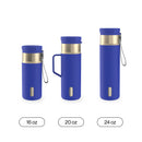 Contigo SnapSeal Vacuum-Insulated Stainless Steel Travel Mug, Wild Indigo Champagne, 16 Ounce (2 Pack)