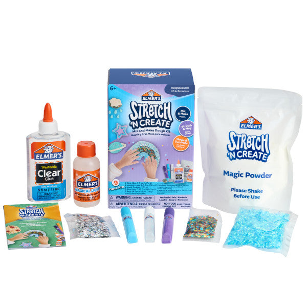 Elmer’s Stretch 'N Create Dough Kit, 3 Ways to Play, Keepsakes Kit, 9 Count