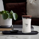 WoodWick Large Hourglass Scented Candle, Crackles as it Burns, Warm Wool, 21oz