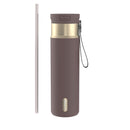 Contigo Snapseal Stainless Steel Leakproof Water Bottle with Carry Strap and Straw, Terra Champagne, 24 Ounce