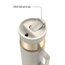 Contigo SnapSeal Vacuum-Insulated Stainless Steel Travel Mug with Handle, Oatmilk Champagne, 20 Ounce