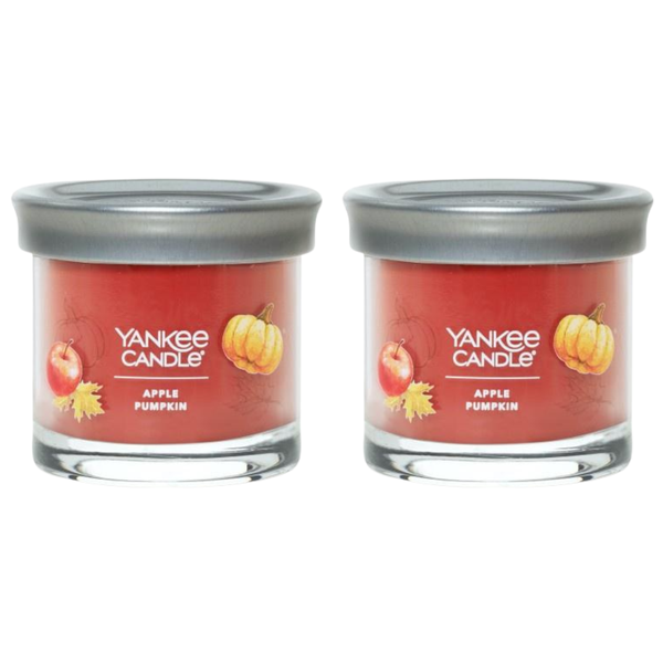 Yankee Candle Small Tumbler Scented Single Wick Jar Candle, Apple Pumpkin, Over 20 Hours of Burn Time, 4.3 Ounce (Pack of 2)