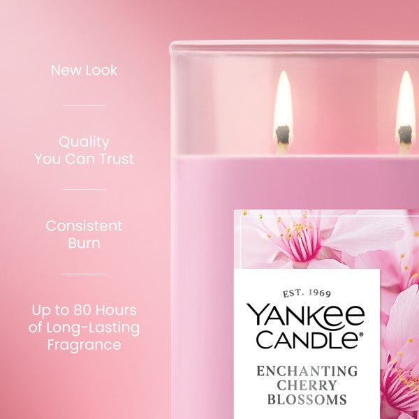 Yankee Candle Large Tumbler Scented Candle, Enchanting Cherry Blossoms, 20 oz