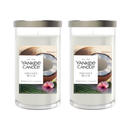 Yankee Candle Medium Pillar Scented Candle, Coconut Beach, 14.25 oz (2-Pack)