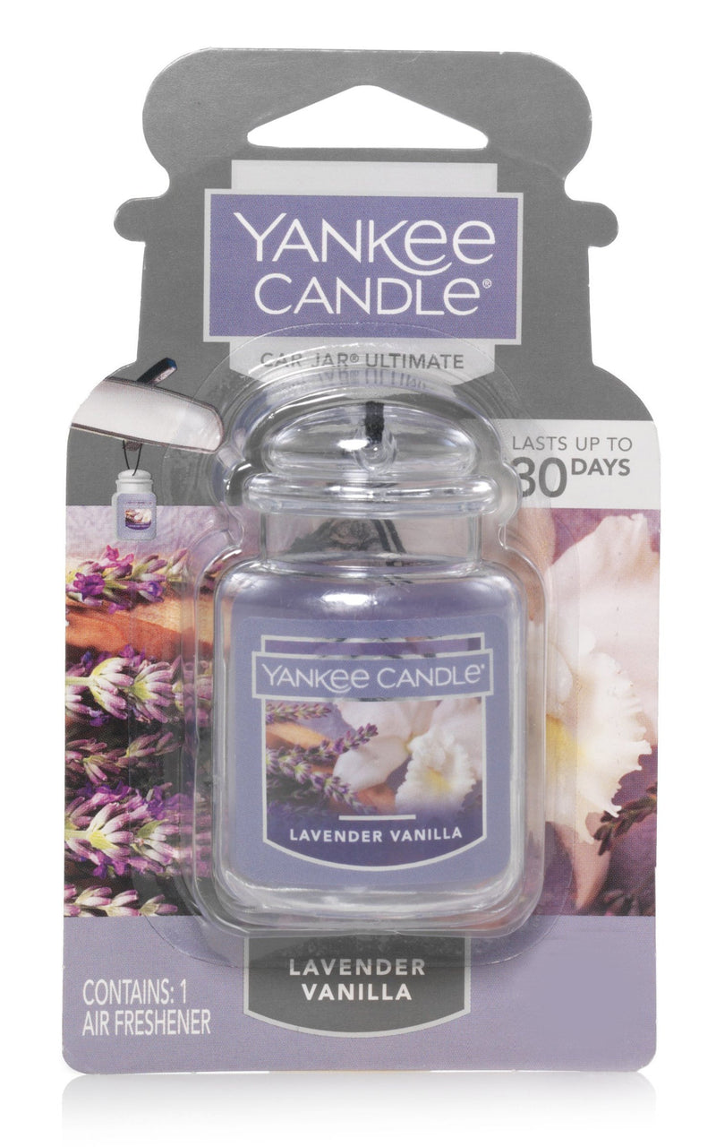 Yankee Candle Car Air Fresheners, Hanging Car Jar Ultimate, Neutralizes Odors Up To 30 Days, Lavender Vanilla, 0.96 OZ (Pack of 6)