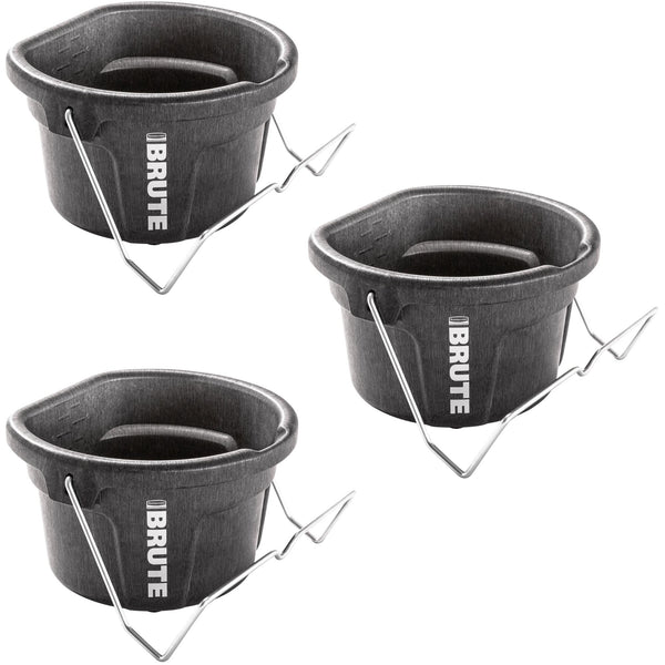 BRUTE 3-in-1 Flat Back Bucket, 2 Gallon, Pack of 3
