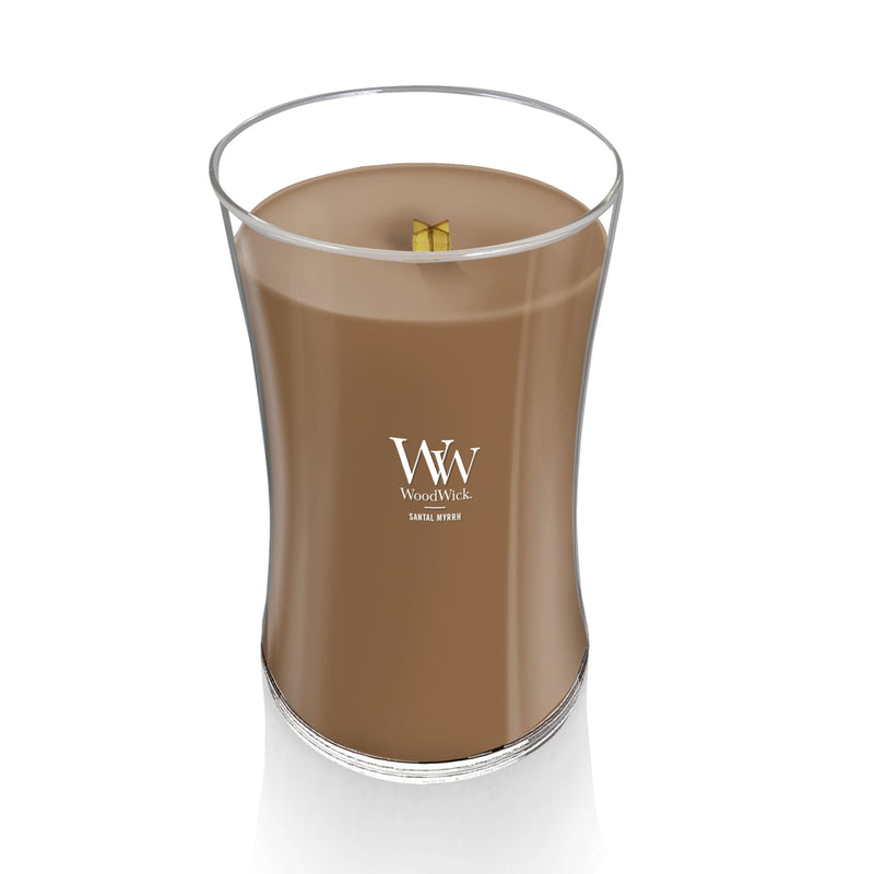 WoodWick Large Hourglass Scented Candle, Crackles as it Burns, Santal Myrrh, 21oz