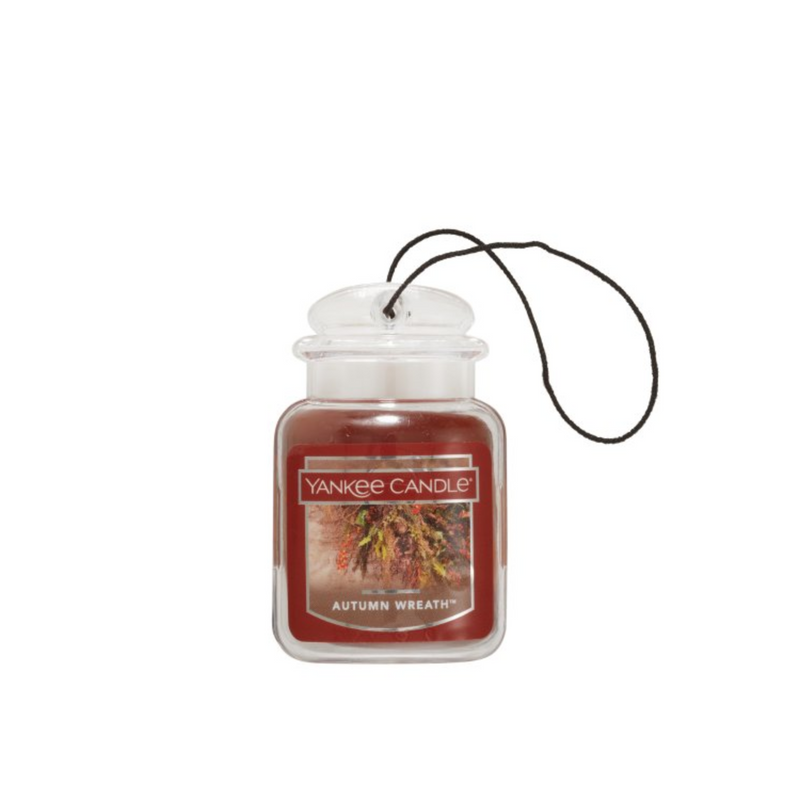 Yankee Candle Car Air Fresheners, Hanging Car Jar Ultimate, Neutralizes Odors Up To 30 Days, Autumn Wreath, 0.96 OZ (Pack of 4)