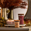 WoodWick Large Hourglass Scented Candle, Crackles as it Burns, Rouge Oud, 21oz